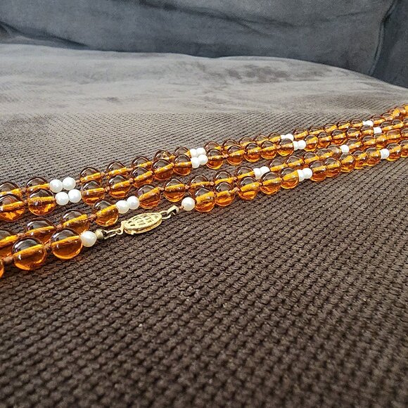 Etsy Raw Amber Beaded Necklace With Golden Hooked Clasp - Picture 12 of 16